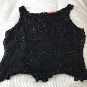 Beaded zip back top